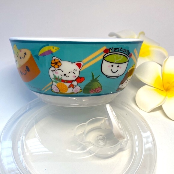 Bowl with lid  NWT!, microwaveable for lunch, food storage, Kawaii Asian design - Picture 7 of 16